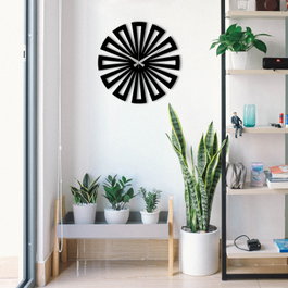 Wallity Enzoclock - S003 Reloj de Pared Decorativo de Metal Negro